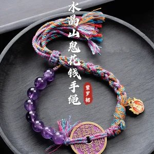 Nine Purple Volcano Ghost Flower Spending Hand Bracelet