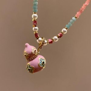 Pink Gourd Necklace